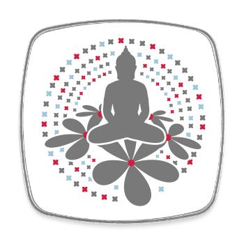 Buddha Mandala - Viereckiger Kühlschrankmagnet - Weiß - Vorne