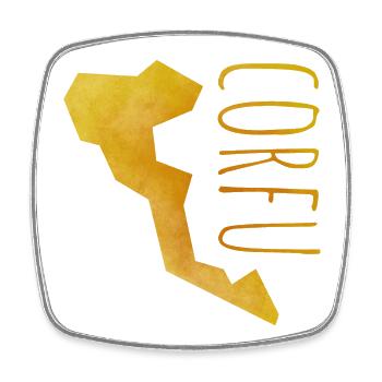 corfu - Viereckiger Kühlschrankmagnet - Weiß - Vorne