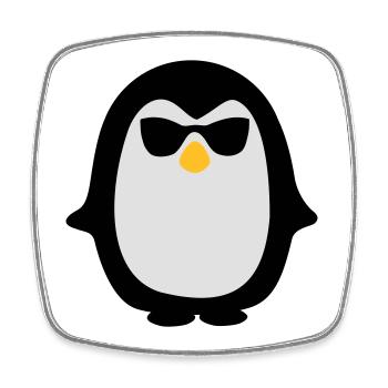 pinguin - Square fridge magnet - white - Front