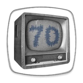 Geburtstag - 70 Jahre - TV - Viereckiger Kühlschrankmagnet - Weiß - Vorne