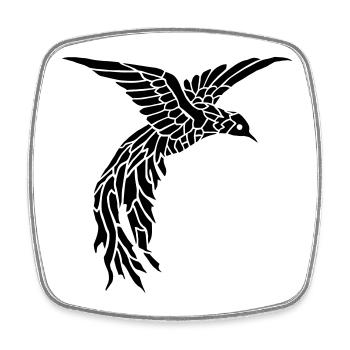 Vogel - Viereckiger Kühlschrankmagnet - Weiß - Vorne