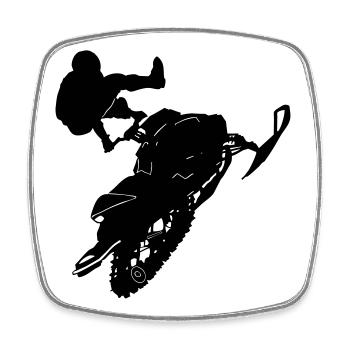 Snowmobile cleasanna tiománaí - Square fridge magnet - white - Front