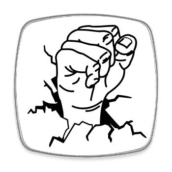 FIST BURSTING - Viereckiger Kühlschrankmagnet - Weiß - Vorne