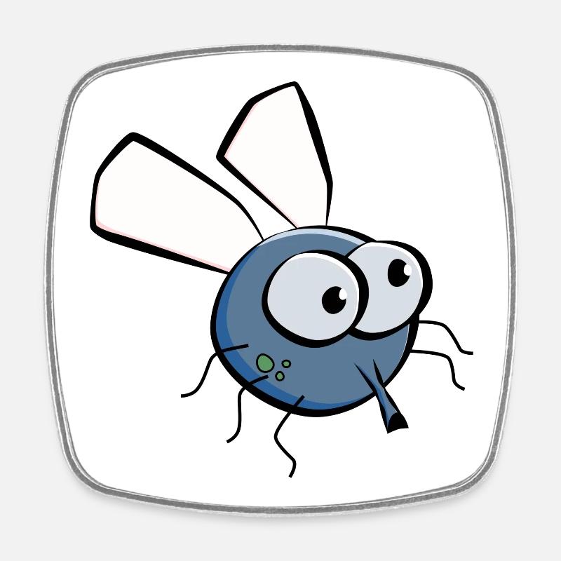 La mouche - Magnet carré - blanc