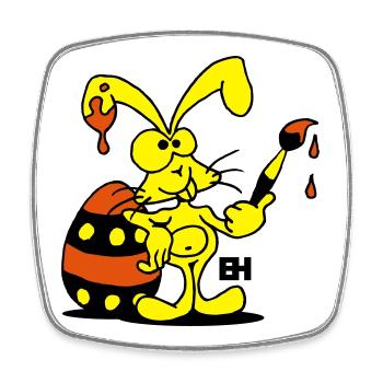 Lapin de Pâques - Magnet carré - blanc - Devant