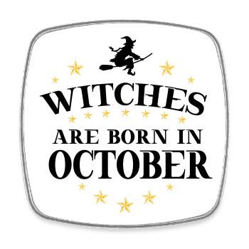 Witches Oktober - Viereckiger Kühlschrankmagnet - Weiß - Vorne