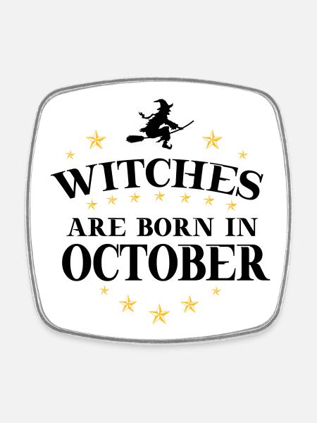 Witches Oktober - Viereckiger Kühlschrankmagnet - Weiß