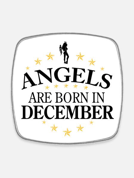 Angels December - Viereckiger Kühlschrankmagnet - Weiß