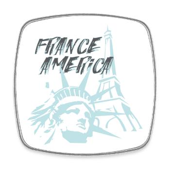 Fusion FranceAmerica - Magnet carré - blanc - Devant