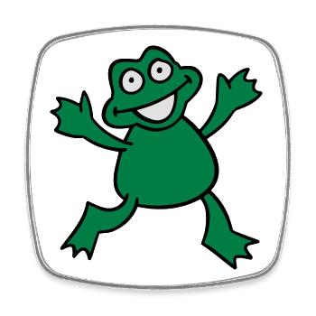 Frosch - Viereckiger Kühlschrankmagnet - Weiß - Vorne