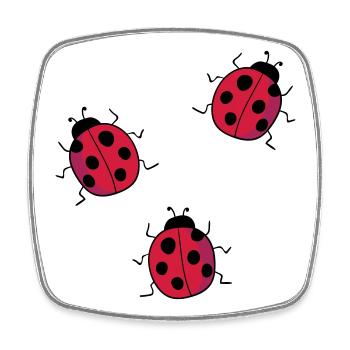 ladybug - Square fridge magnet - white - Front