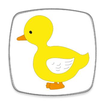 Lustige kleine gelbe Ente - Viereckiger Kühlschrankmagnet - Weiß - Vorne
