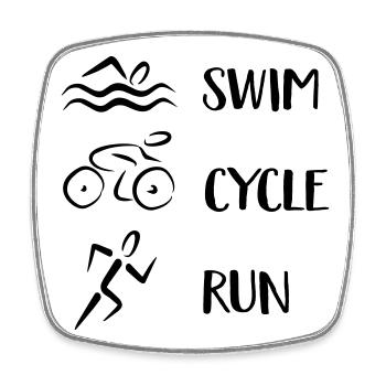Triathlon - Viereckiger Kühlschrankmagnet - Weiß - Vorne
