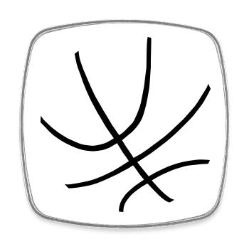 Ein Basketball - Viereckiger Kühlschrankmagnet - Weiß - Vorne