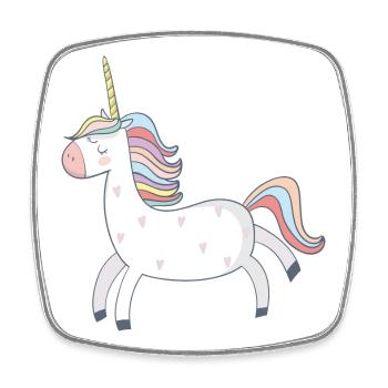 Licorne - Magnet carré - blanc - Devant