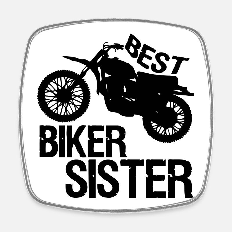 Best Biker Sister - Square fridge magnet - white
