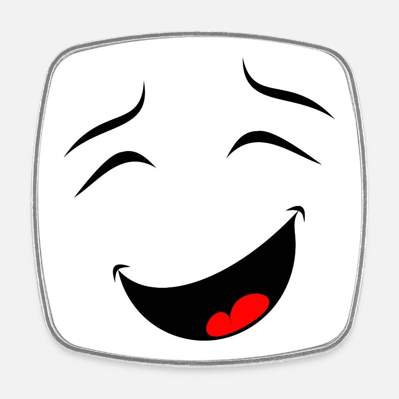 Lachen - Viereckiger Kühlschrankmagnet - Weiß