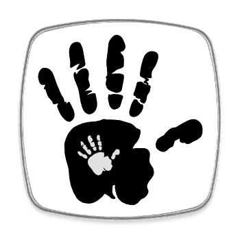 Hand in Hand - Hände - Kind - Kinder - Kids - Viereckiger Kühlschrankmagnet - Weiß - Vorne