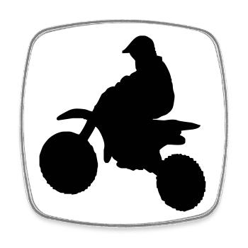 Biker Rider Silhouette - Square fridge magnet - white - Front