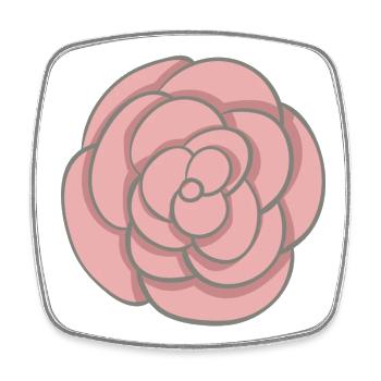 Rose - Viereckiger Kühlschrankmagnet - Weiß - Vorne