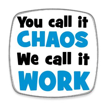 chaos - Square fridge magnet - white - Front