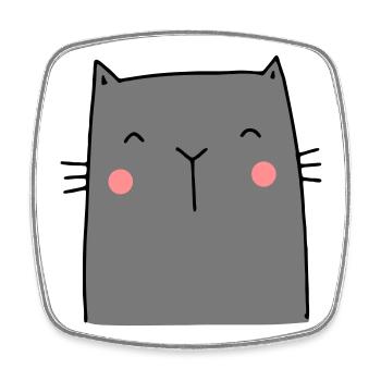 Cat Kitten Hangover I Gift for cat friends - Square fridge magnet - white - Front