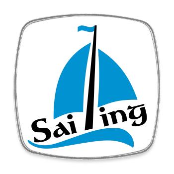 sailboat - Square fridge magnet - white - Front