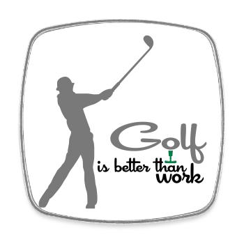 Golf - Viereckiger Kühlschrankmagnet - Weiß - Vorne
