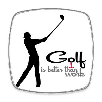 Golf - Viereckiger Kühlschrankmagnet - Weiß - Vorne