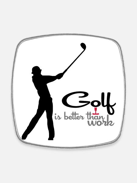 golf - Magnet carré - blanc