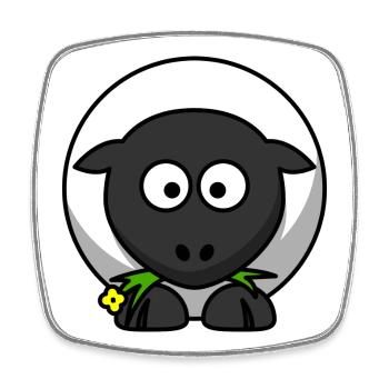 Moonlit Night Sheep Cartoon - Square fridge magnet - white - Front