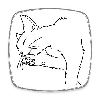 Katze - Viereckiger Kühlschrankmagnet - Weiß - Vorne