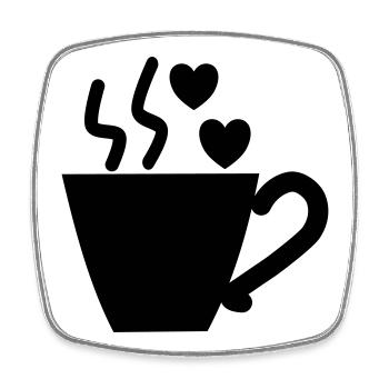 I love Coffee - coffee cup - coffee - Square fridge magnet - white - Front