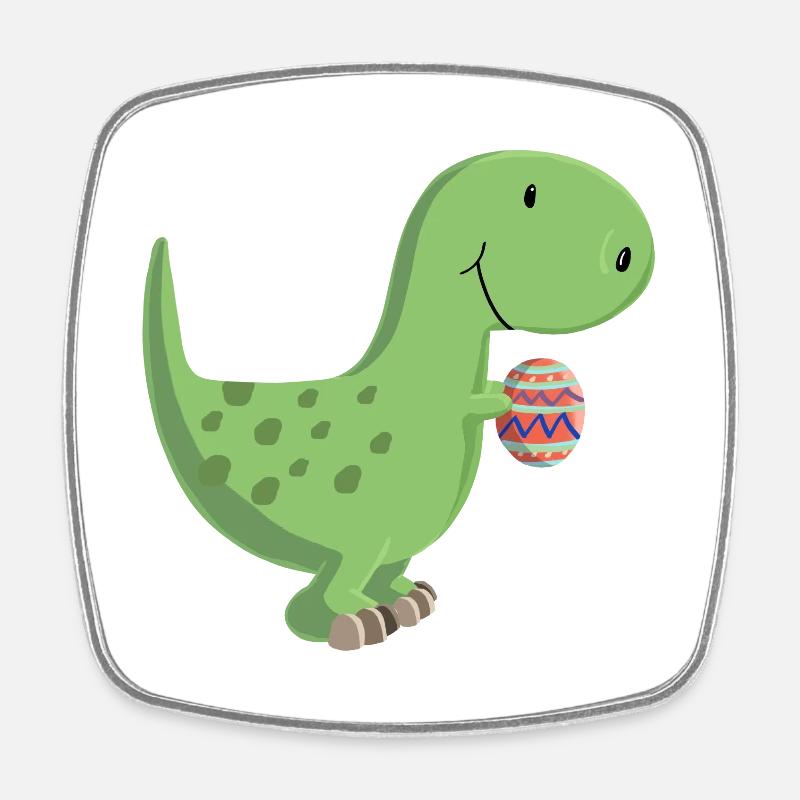Dino with egg - Square fridge magnet - white