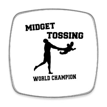 Midget Tossing World Champion Design - Square fridge magnet - white - Front