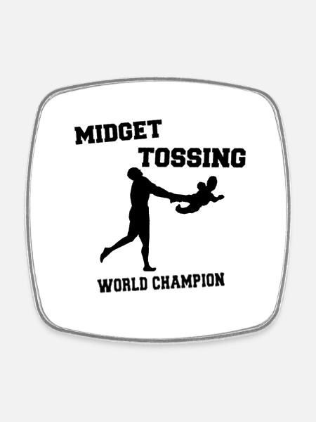 Midget Tossing World Champion Design - Square fridge magnet - white