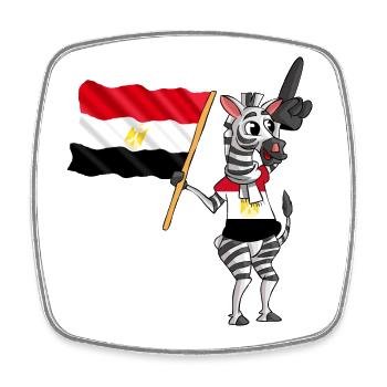 Egyptiens Zebra - Magnet carré - blanc - Devant