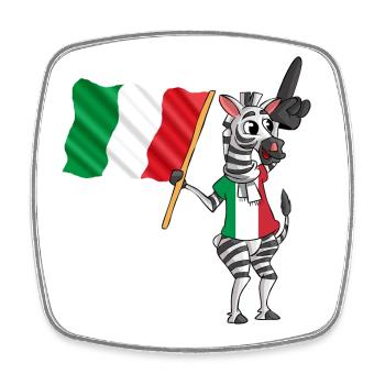 Italiens Zebra - Magnet carré - blanc - Devant