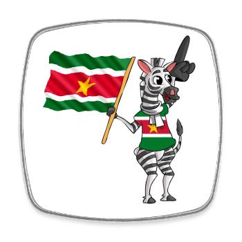 Zebra surinamien - Magnet carré - blanc - Devant