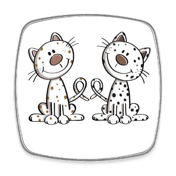 Best Friends Katzen - Katze - Dicke Freunde - Fun - Viereckiger Kühlschrankmagnet - Weiß - Vorne