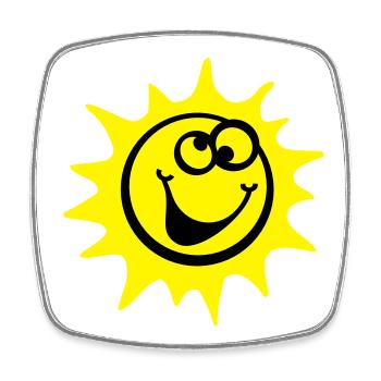 soleil 2c style de bande dessinée - Magnet carré - blanc - Devant