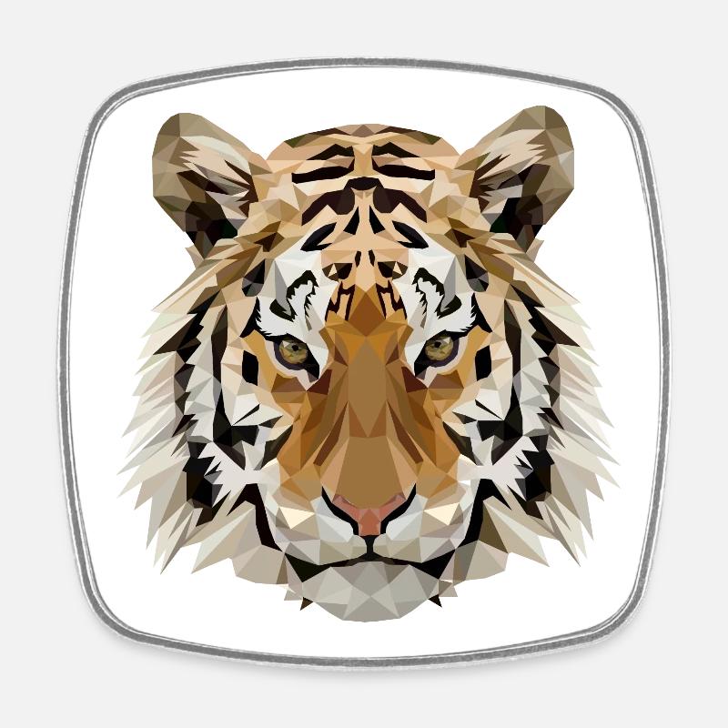 tigre - Magnet carré - blanc