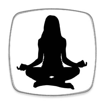 meditate - Square fridge magnet - white - Front