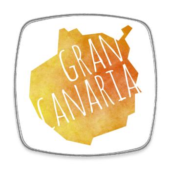 Gran Canaria - Viereckiger Kühlschrankmagnet - Weiß - Vorne