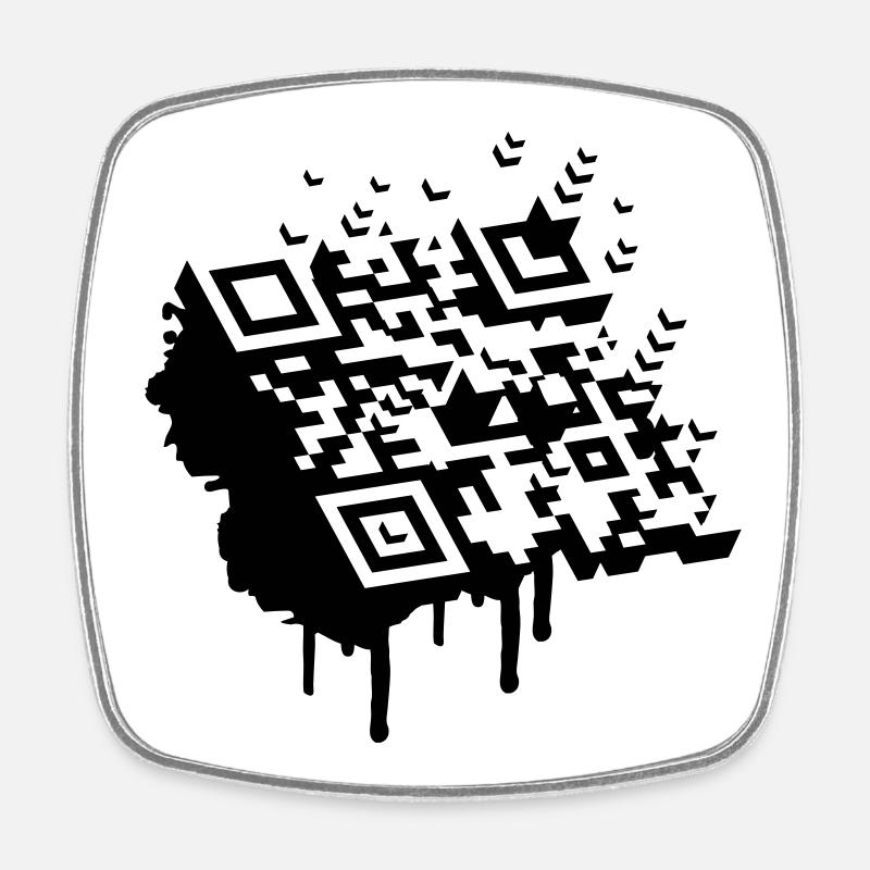 3D Barcode als Graffiti - Viereckiger Kühlschrankmagnet - Weiß