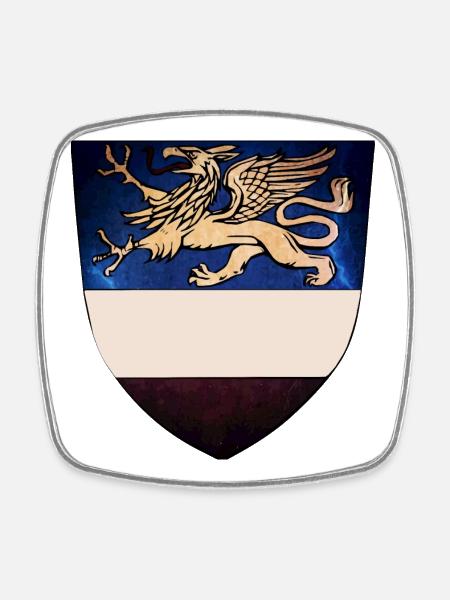 Rostocker Wappen-Variante - Viereckiger Kühlschrankmagnet - Weiß