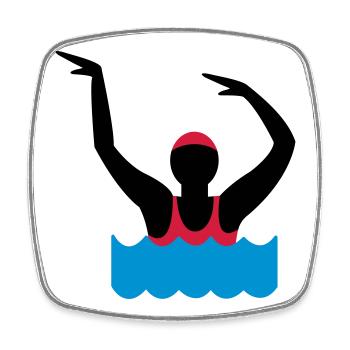 water aerobics - Square fridge magnet - white - Front
