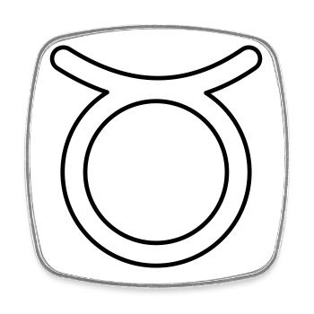 Signe du zodiaque constellation du zodiaque Taureau - Magnet carré - blanc - Devant