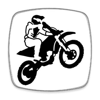 motorrad_8 - Magnet carré - blanc - Devant