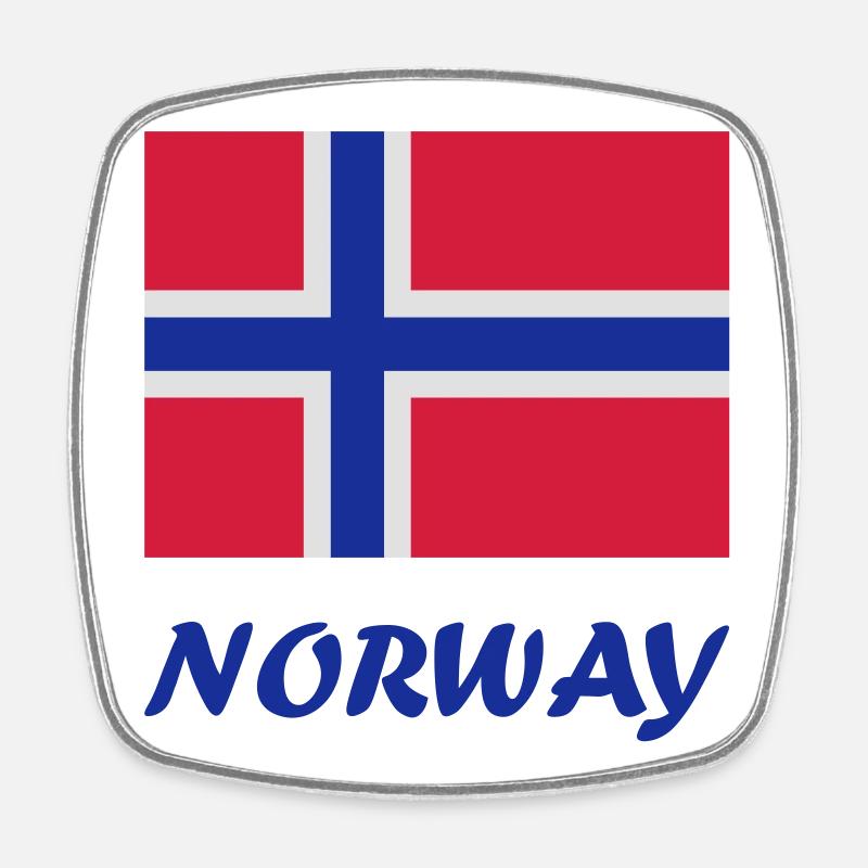 Drapeau norvégien - Magnet carré - blanc